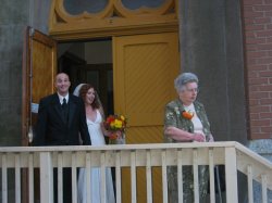 The newlyweds leave the church
